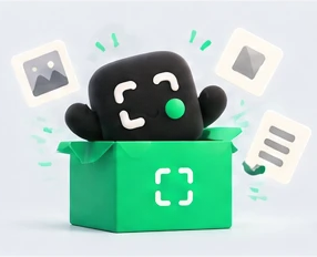O Tutu saindo de uma caixa verde com capturas voando